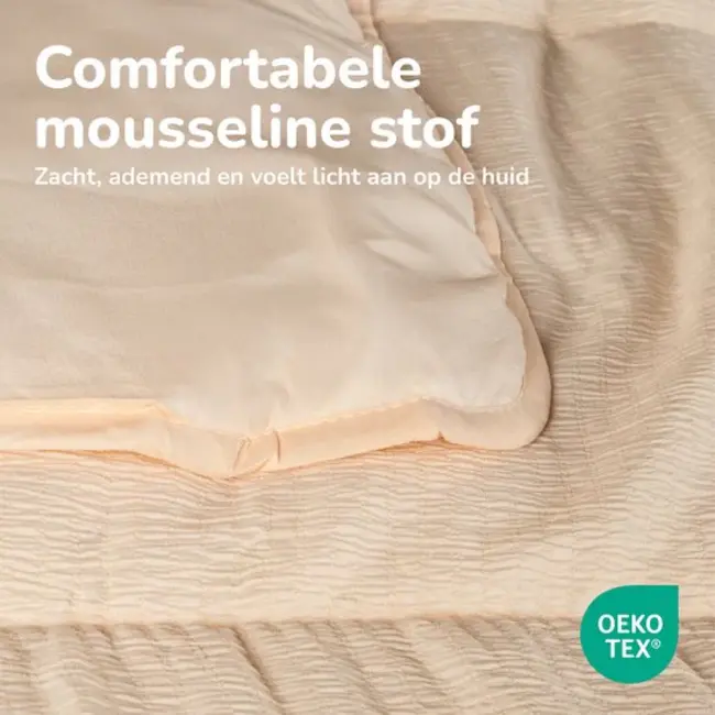 Easy dekbed zonder overtrek inclusief kussensloop - Mousseline - Roze