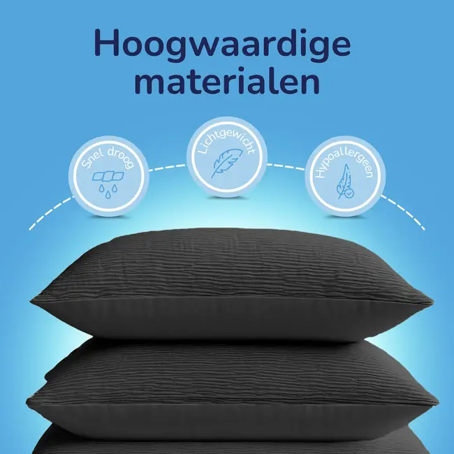 Easy dekbed zonder overtrek inclusief kussensloop - Mousseline - Antraciet