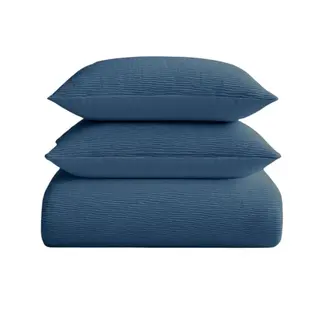 .Decoware® Easy dekbed zonder overtrek inclusief kussensloop - Mousseline - Petrol