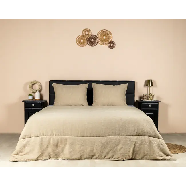 Easy dekbed zonder overtrek inclusief kussensloop - Mousseline - Taupe