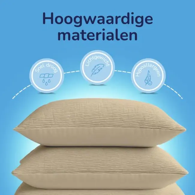 Easy dekbed zonder overtrek inclusief kussensloop - Mousseline - Taupe