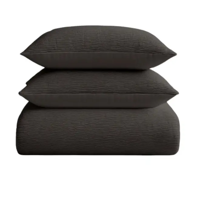 Easy dekbed zonder overtrek inclusief kussensloop - Mousseline - Chocolade bruin