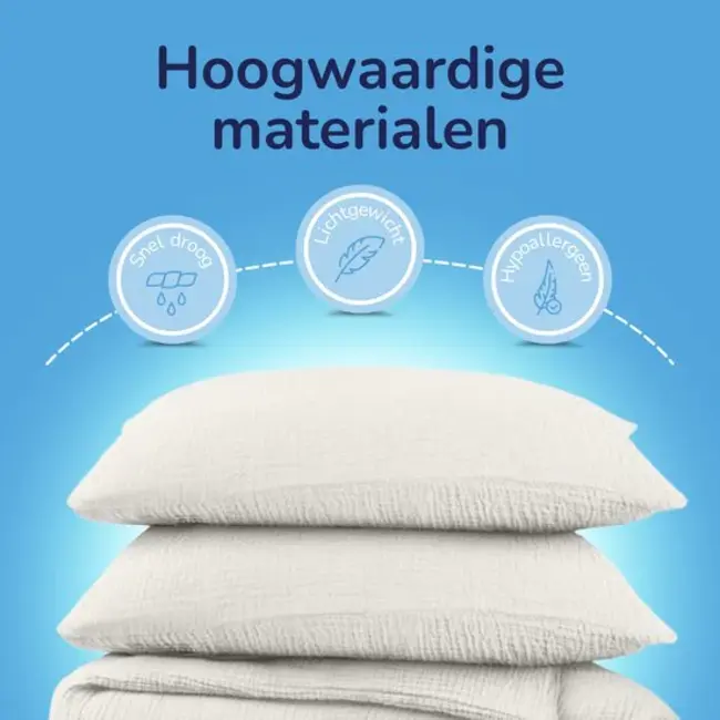 Easy dekbed zonder overtrek inclusief kussensloop - Mousseline - off white