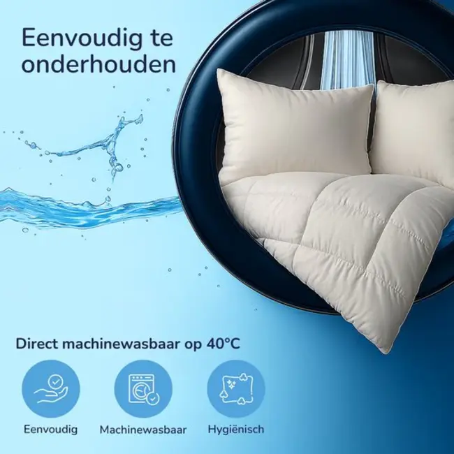 Easy dekbed zonder overtrek inclusief kussensloop - Mousseline - off white