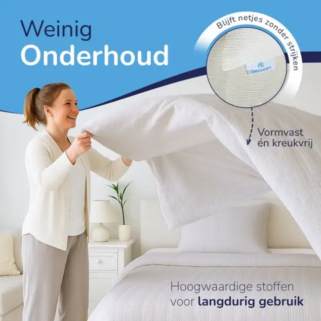 Easy dekbed zonder overtrek inclusief kussensloop - Mousseline - off white