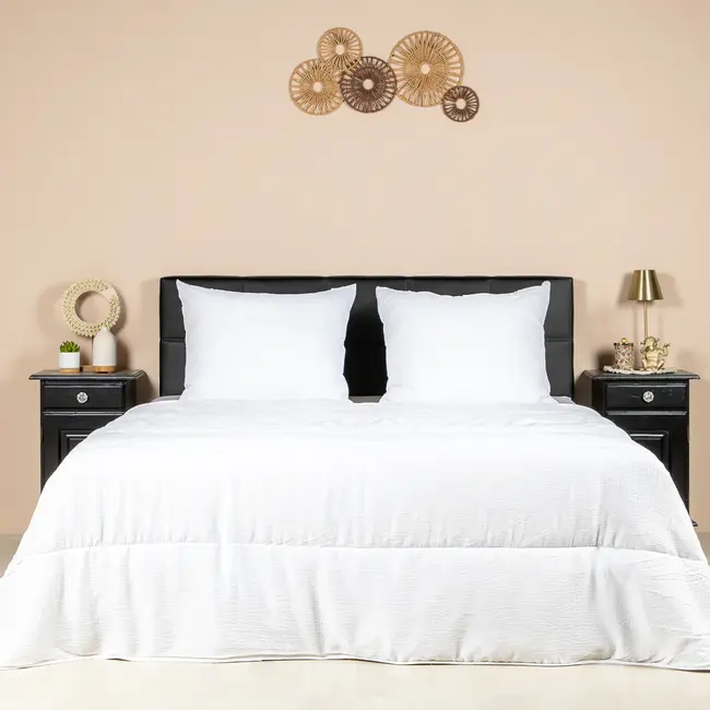 Easy dekbed zonder overtrek inclusief kussensloop - Mousseline - wit