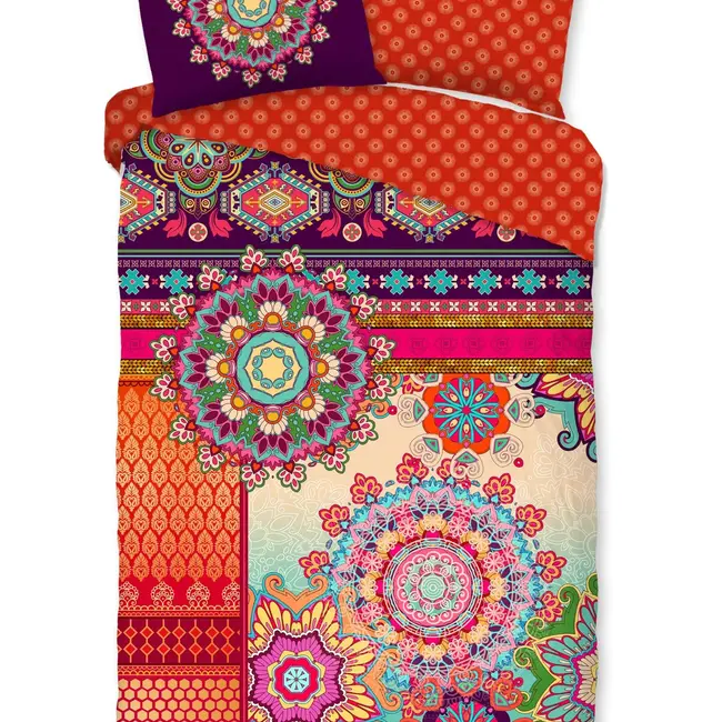 Katoensatijn dekbedovertrek Sherhia