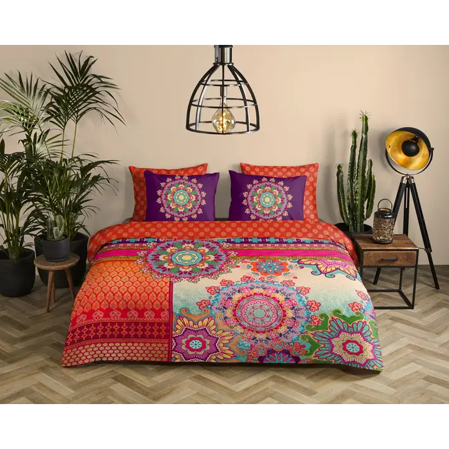 Katoensatijn dekbedovertrek Sherhia