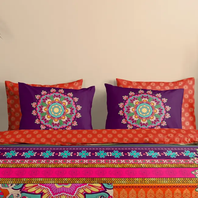 Katoensatijn dekbedovertrek Sherhia