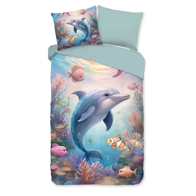 Katoen kinderdekbedovertrek Baya - eenpersoons (140x220 + 60x70 cm)