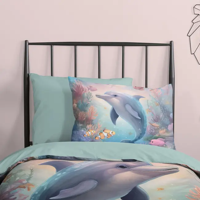 Katoen kinderdekbedovertrek Baya - eenpersoons (140x220 + 60x70 cm)