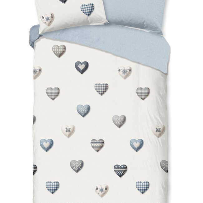Katoen dekbedovertrek Juhvo - hartjes