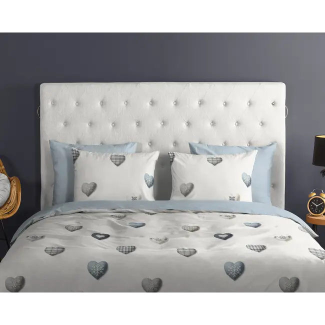 Katoen dekbedovertrek Juhvo - hartjes