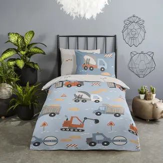 Good Morning Kinderdekbedovertrek Mack - katoen - eenpersoons (140x220 + 60x70 cm)