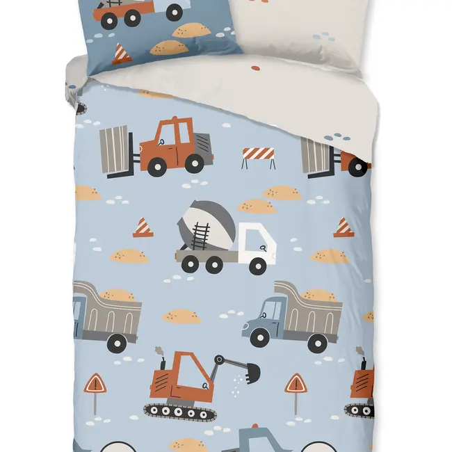 Kinder dekbedovertrek Mack - katoen - eenpersoons (140x220 + 60x70 cm)