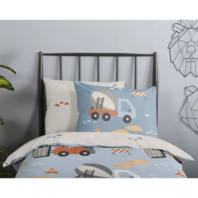 kinderdekbedovertrek Mack - katoen - eenpersoons (140x220 + 60x70 cm)