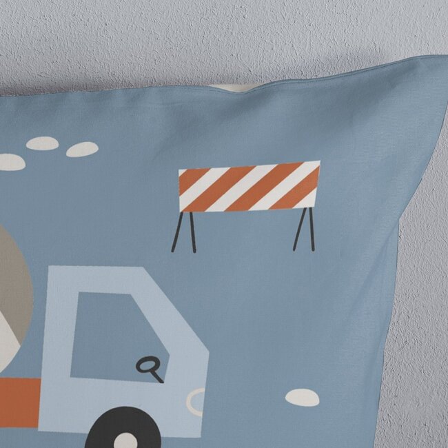 Kinder dekbedovertrek Mack - katoen - eenpersoons (140x220 + 60x70 cm)