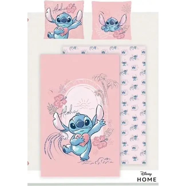 Dekbedovertrek Alohastitch - roze  - katoen - lits-jumeaux (240x220+ 2st. 65x65 cm)