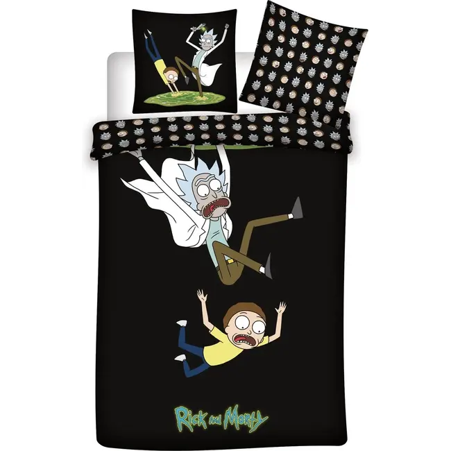 Rick & Morty dekbedovertrek - katoen - 1-persoons (140x200 + 65x65 cm)