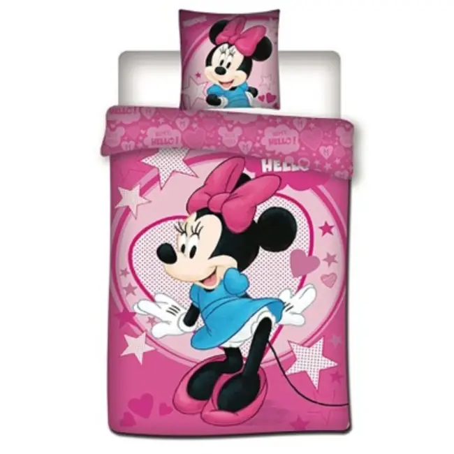 Dekbedovertrek Minnie Mouse Stars - microvezel - 1-persoons (140x200 + 63x63 cm)
