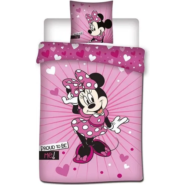 Dekbedovertrek Minnie Mouse Proud - microvezel - 1-persoons (140x200 + 63x63 cm)