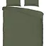 Hotelstreep dekbedovertrek - olijfgroen - katoensatijn