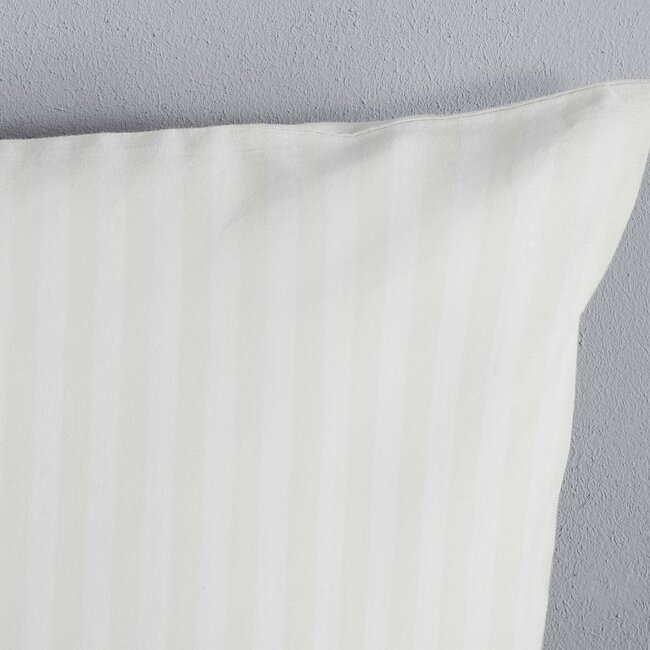 Ledikant dekbedovertrek streep - wit - katoensatijn