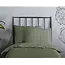 Peuterbed dekbedovertrek streep - olijfgroen - katoesatijn - 120x150 x 60x70 cm