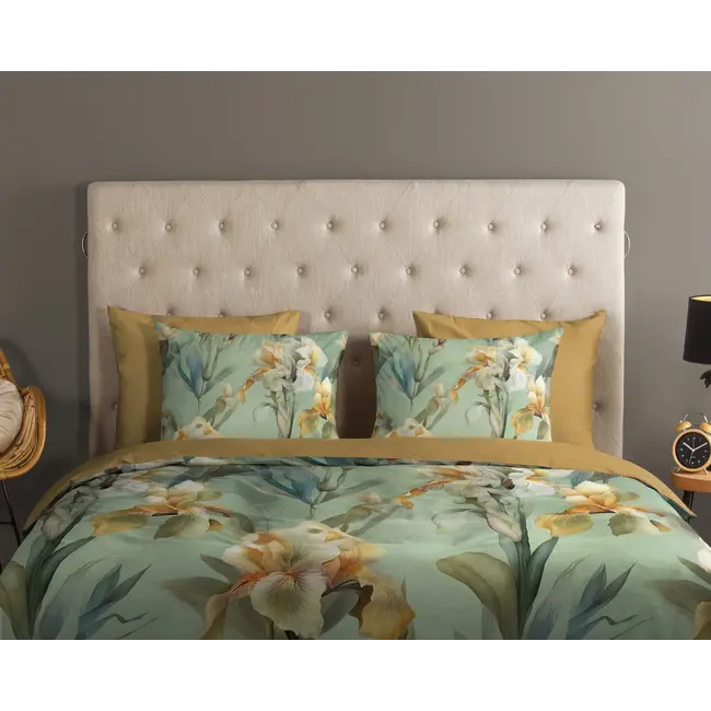 Katoen dekbedovertrek Iris - bloemen