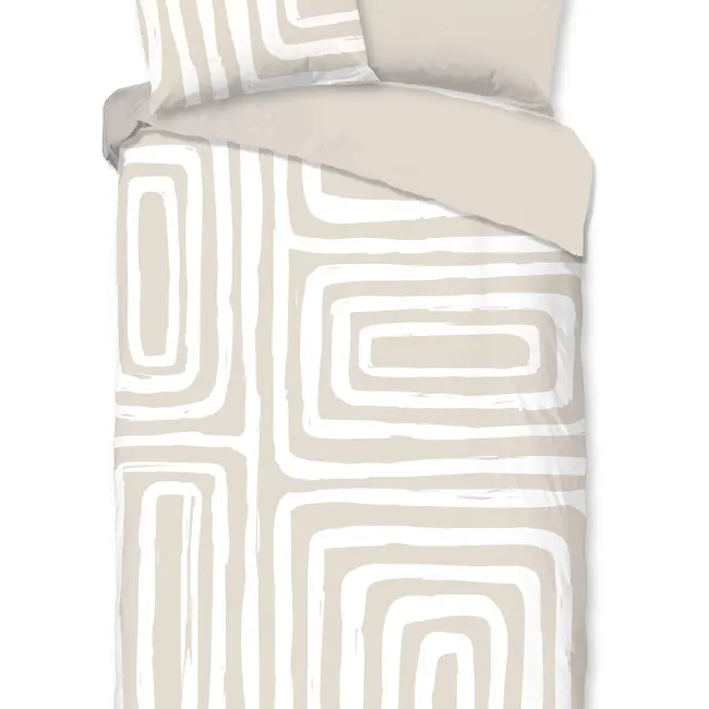 Katoen dekbedovertrek Madelaine - zand