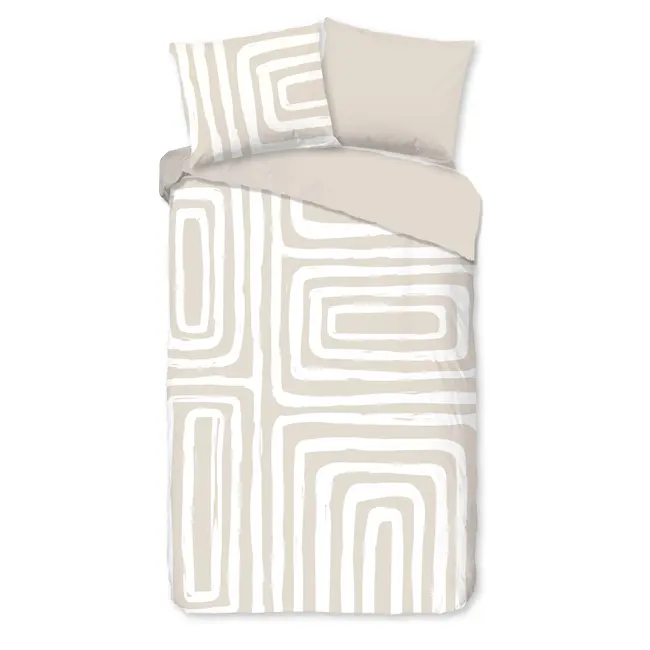 Katoen dekbedovertrek Madelaine - zand