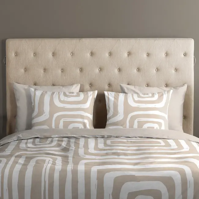 Katoen dekbedovertrek Madelaine - zand