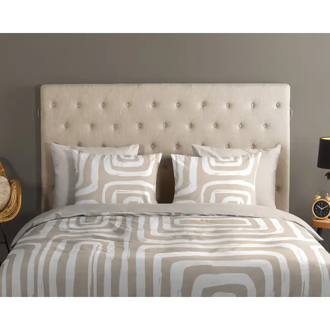 Katoen dekbedovertrek Madelaine - zand