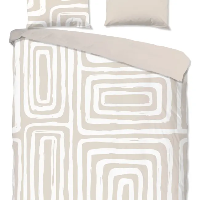 Katoen dekbedovertrek Madelaine - zand