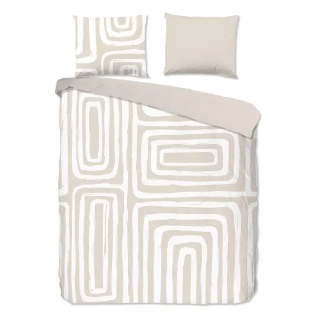 Katoen dekbedovertrek Madelaine - zand