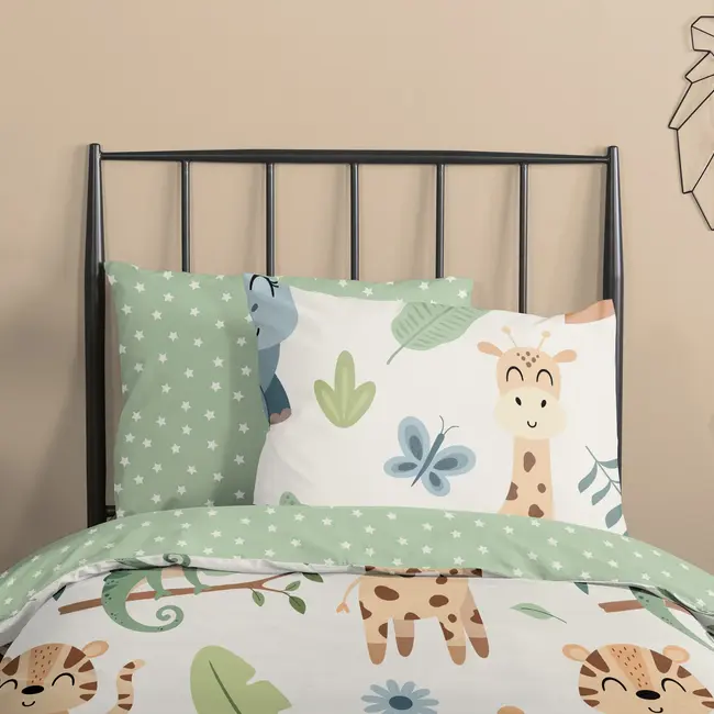 Kinderdekbedovertrek Sabah - katoen - eenpersoons - 140x220 + 60x70 cm