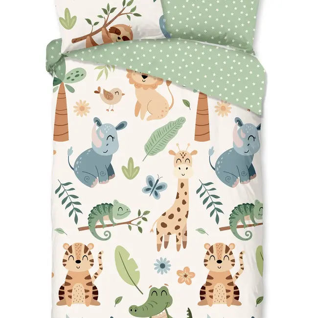 Kinderdekbedovertrek Sabah - katoen - eenpersoons - 140x220 + 60x70 cm