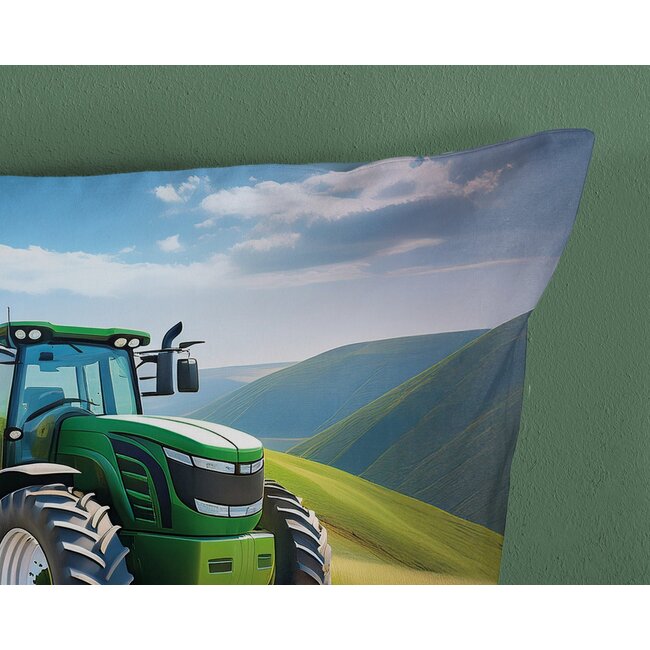 Kinderdekbedovertrek Groene trekker - katoen - eenpersoons - 140x220 + 60x70 cm