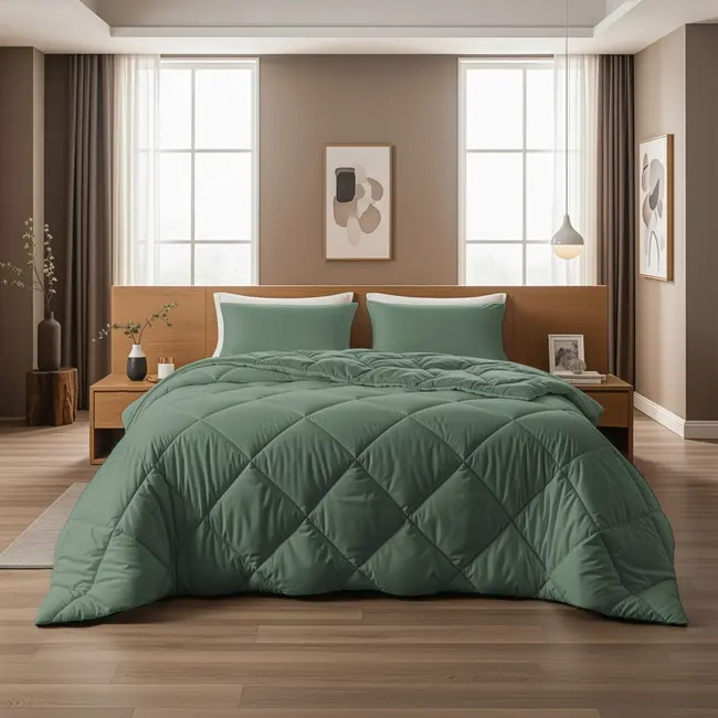 Lazy dekbed zonder overtrek incl. kussensloop Diamond  - groen