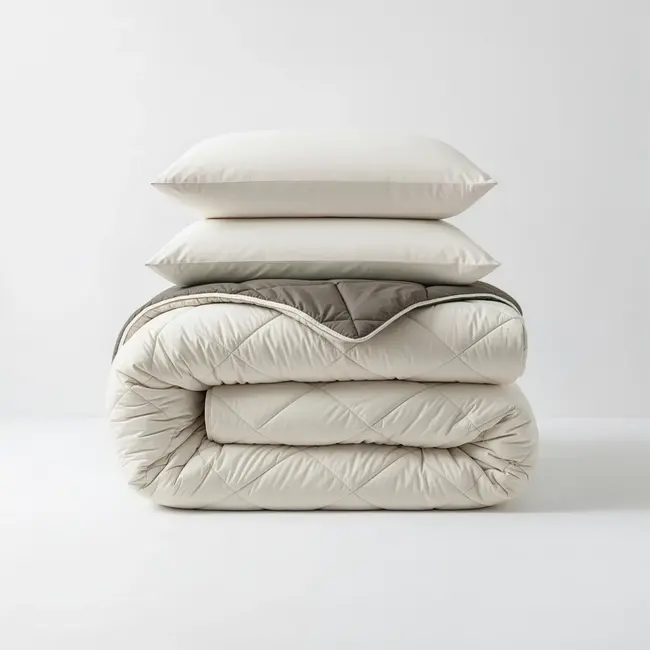 Lazy dekbed zonder overtrek incl. kussensloop Diamond  - Crème/Kaki