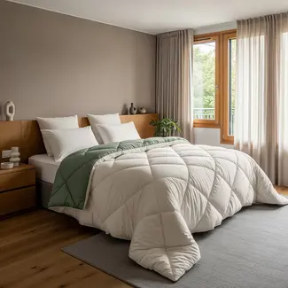 Sleeptime Lazy dekbed zonder overtrek incl. kussensloop Diamond  - Crème/Groen