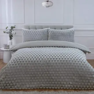So Soft Teddy fleece dekbedovertrek met cashmere - Diamond - grijs