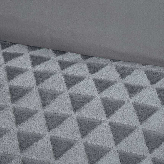 Teddy fleece dekbedovertrek met cashmere - Diamond - grijs