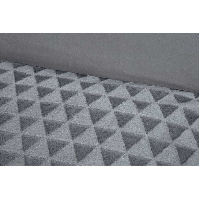 Teddy fleece dekbedovertrek met cashmere - Diamond - grijs