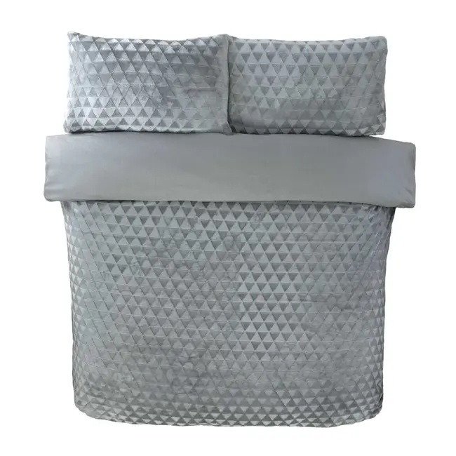 Teddy fleece dekbedovertrek met cashmere - Diamond - grijs