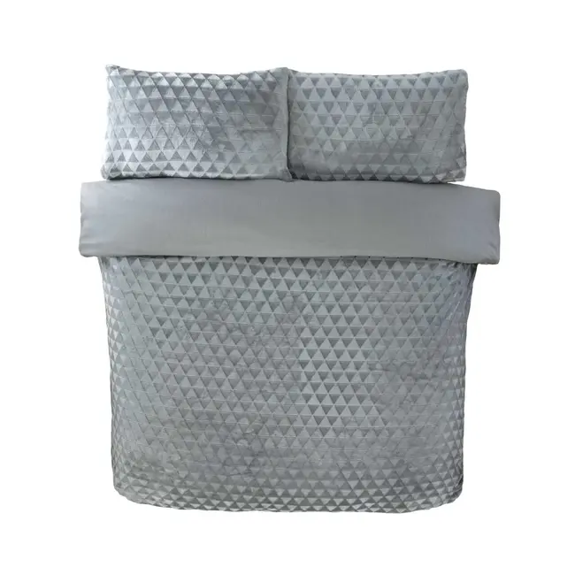 Teddy fleece dekbedovertrek met cashmere - Diamond - grijs