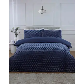 So Soft Teddy fleece dekbedovertrek met cashmere - Diamond - navy