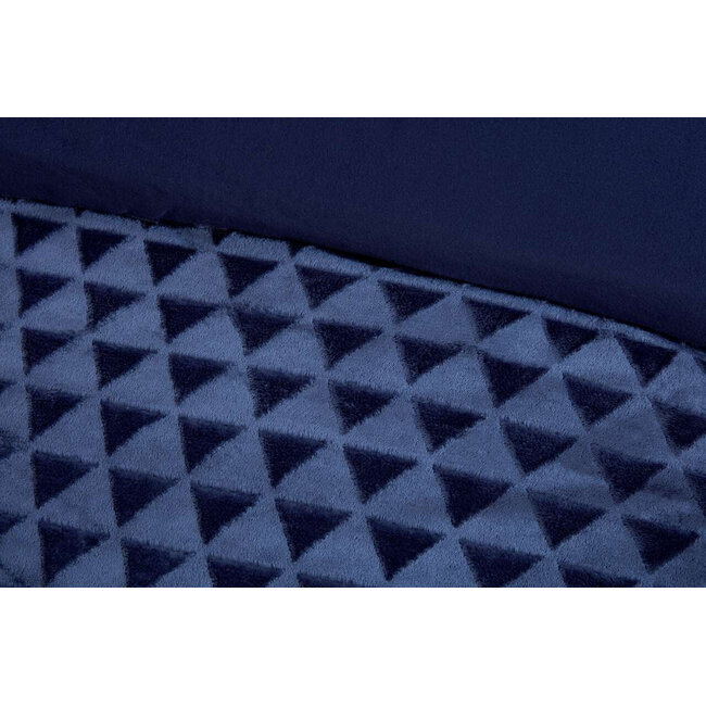 Teddy fleece dekbedovertrek met cashmere - Diamond - navy