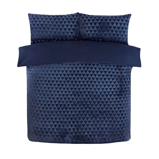 Teddy fleece dekbedovertrek met cashmere - Diamond - navy