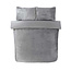 Teddy fleece dekbedovertrek met cashmere - Chevron - grijs